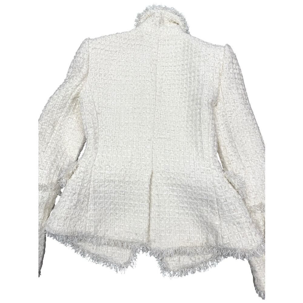 L’Agence Kaisley Tweed Blazer Ivory Gold Button Structured Jacket 2 - Picture 13 of 15